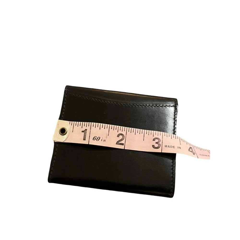 Dunhill Compact card/coin Black Leather Case Silver Hardware Mens/Women's Unisex